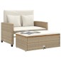 vidaXL Gartensofa mit Kissen 2-Sitzer Beige Poly Rattan & Akazienholz vidaXL Gartensofa mit Kissen 2-Sitzer Beige Poly Rattan & Akazienholz
