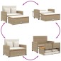 vidaXL Gartensofa mit Kissen 2-Sitzer Beige Poly Rattan & Akazienholz vidaXL Gartensofa mit Kissen 2-Sitzer Beige Poly Rattan & Akazienholz