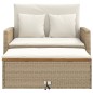 vidaXL Gartensofa mit Kissen 2-Sitzer Beige Poly Rattan & Akazienholz vidaXL Gartensofa mit Kissen 2-Sitzer Beige Poly Rattan & Akazienholz