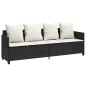 vidaXL Sonnenliege mit Kissen Schwarz Poly Rattan vidaXL Sonnenliege mit Kissen Schwarz Poly Rattan
