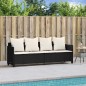 vidaXL Sonnenliege mit Kissen Schwarz Poly Rattan vidaXL Sonnenliege mit Kissen Schwarz Poly Rattan