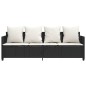 vidaXL Sonnenliege mit Kissen Schwarz Poly Rattan vidaXL Sonnenliege mit Kissen Schwarz Poly Rattan