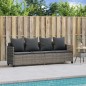 vidaXL Sonnenliege mit Kissen Grau Poly Rattan vidaXL Sonnenliege mit Kissen Grau Poly Rattan
