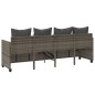 vidaXL Sonnenliege mit Kissen Grau Poly Rattan vidaXL Sonnenliege mit Kissen Grau Poly Rattan
