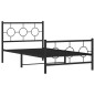 vidaXL Bettgestell mit Kopf- und Fußteil Metall Schwarz 100x190 cm vidaXL Bettgestell mit Kopf- und Fußteil Metall Schwarz 100x190 cm