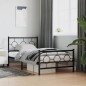 vidaXL Bettgestell mit Kopf- und Fußteil Metall Schwarz 100x190 cm vidaXL Bettgestell mit Kopf- und Fußteil Metall Schwarz 100x190 cm