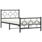 vidaXL Bettgestell mit Kopf- und Fußteil Metall Schwarz 100x190 cm vidaXL Bettgestell mit Kopf- und Fußteil Metall Schwarz 100x190 cm