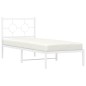 vidaXL Bettgestell mit Kopfteil Metall Weiß 75x190 cm vidaXL Bettgestell mit Kopfteil Metall Weiß 75x190 cm