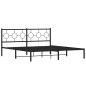 vidaXL Bettgestell mit Kopfteil Metall Schwarz 183x213 cm vidaXL Bettgestell mit Kopfteil Metall Schwarz 183x213 cm