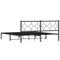 vidaXL Bettgestell mit Kopfteil Metall Schwarz 183x213 cm vidaXL Bettgestell mit Kopfteil Metall Schwarz 183x213 cm