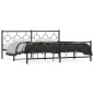 vidaXL Bettgestell mit Kopf- und Fußteil Metall Schwarz 193x203 cm vidaXL Bettgestell mit Kopf- und Fußteil Metall Schwarz 193x203 cm