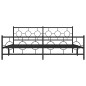 vidaXL Bettgestell mit Kopf- und Fußteil Metall Schwarz 193x203 cm vidaXL Bettgestell mit Kopf- und Fußteil Metall Schwarz 193x203 cm