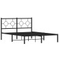 vidaXL Bettgestell mit Kopfteil Metall Schwarz 135x190 cm vidaXL Bettgestell mit Kopfteil Metall Schwarz 135x190 cm