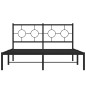 vidaXL Bettgestell mit Kopfteil Metall Schwarz 135x190 cm vidaXL Bettgestell mit Kopfteil Metall Schwarz 135x190 cm