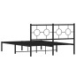 vidaXL Bettgestell mit Kopfteil Metall Schwarz 135x190 cm vidaXL Bettgestell mit Kopfteil Metall Schwarz 135x190 cm