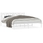 vidaXL Bettgestell mit Kopfteil Metall Weiß 183x213 cm vidaXL Bettgestell mit Kopfteil Metall Weiß 183x213 cm