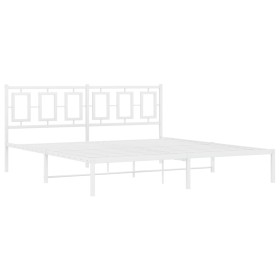 vidaXL Bettgestell mit Kopfteil Metall Weiß 183x213 cm