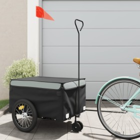 vidaXL Fahrradanhänger Schwarz und Grau 45 kg Eisen