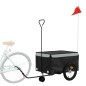 vidaXL Fahrradanhänger Schwarz und Grau 45 kg Eisen vidaXL Fahrradanhänger Schwarz und Grau 45 kg Eisen