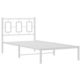 vidaXL Bettgestell mit Kopfteil Metall Weiß 90x200 cm