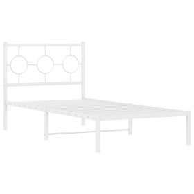 vidaXL Bettgestell mit Kopfteil Metall Weiß 90x190 cm