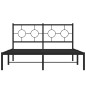vidaXL Bettgestell mit Kopfteil Metall Schwarz 140x200 cm vidaXL Bettgestell mit Kopfteil Metall Schwarz 140x200 cm