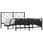 vidaXL Bettgestell mit Kopf- und Fußteil Metall Schwarz 140x190 cm vidaXL Bettgestell mit Kopf- und Fußteil Metall Schwarz 140x190 cm