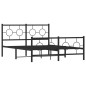 vidaXL Bettgestell mit Kopf- und Fußteil Metall Schwarz 140x190 cm vidaXL Bettgestell mit Kopf- und Fußteil Metall Schwarz 140x190 cm
