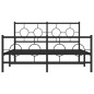 vidaXL Bettgestell mit Kopf- und Fußteil Metall Schwarz 140x190 cm vidaXL Bettgestell mit Kopf- und Fußteil Metall Schwarz 140x190 cm