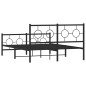 vidaXL Bettgestell mit Kopf- und Fußteil Metall Schwarz 140x190 cm vidaXL Bettgestell mit Kopf- und Fußteil Metall Schwarz 140x190 cm