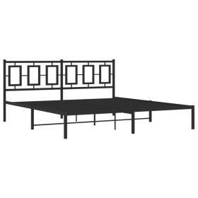 vidaXL Bettgestell mit Kopfteil Metall Schwarz 180x200 cm