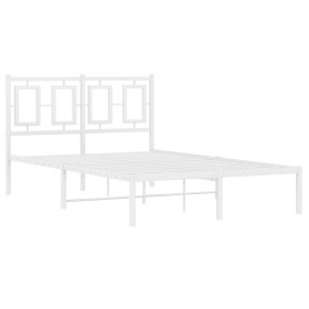 vidaXL Bettgestell mit Kopfteil Metall Weiß 120x190 cm