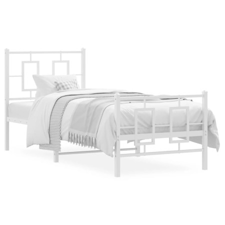 vidaXL Bettgestell mit Kopf- und Fußteil Metall Weiß 75x190 cm