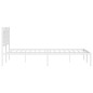 vidaXL Bettgestell mit Kopfteil Metall Weiß 160x200 cm vidaXL Bettgestell mit Kopfteil Metall Weiß 160x200 cm