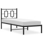 vidaXL Bettgestell mit Kopfteil Metall Schwarz 80x200 cm vidaXL Bettgestell mit Kopfteil Metall Schwarz 80x200 cm