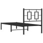 vidaXL Bettgestell mit Kopfteil Metall Schwarz 80x200 cm vidaXL Bettgestell mit Kopfteil Metall Schwarz 80x200 cm
