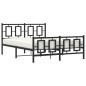 vidaXL Bettgestell mit Kopf- und Fußteil Metall Schwarz 135x190 cm vidaXL Bettgestell mit Kopf- und Fußteil Metall Schwarz 135x190 cm