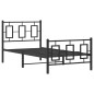 vidaXL Bettgestell mit Kopf- und Fußteil Metall Schwarz 90x190 cm vidaXL Bettgestell mit Kopf- und Fußteil Metall Schwarz 90x190 cm