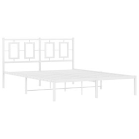 vidaXL Bettgestell mit Kopfteil Metall Weiß 140x200 cm