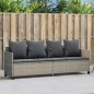 vidaXL Sonnenliege mit Kissen Hellgrau Poly Rattan vidaXL Sonnenliege mit Kissen Hellgrau Poly Rattan