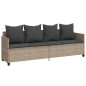 vidaXL Sonnenliege mit Kissen Hellgrau Poly Rattan vidaXL Sonnenliege mit Kissen Hellgrau Poly Rattan