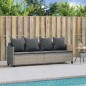 vidaXL Sonnenliege mit Kissen Hellgrau Poly Rattan vidaXL Sonnenliege mit Kissen Hellgrau Poly Rattan