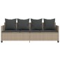 vidaXL Sonnenliege mit Kissen Hellgrau Poly Rattan vidaXL Sonnenliege mit Kissen Hellgrau Poly Rattan