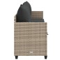 vidaXL Sonnenliege mit Kissen Hellgrau Poly Rattan vidaXL Sonnenliege mit Kissen Hellgrau Poly Rattan