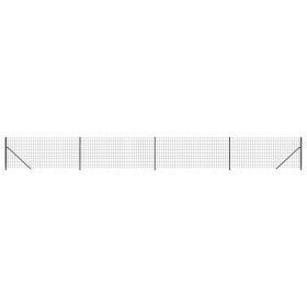 vidaXL Maschendrahtzaun mit Bodenflansch Anthrazit 1x10 m
