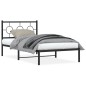 vidaXL Bettgestell mit Kopfteil Metall Schwarz 100x200 cm vidaXL Bettgestell mit Kopfteil Metall Schwarz 100x200 cm