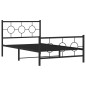 vidaXL Bettgestell mit Kopf- und Fußteil Metall Schwarz 107x203 cm vidaXL Bettgestell mit Kopf- und Fußteil Metall Schwarz 107x203 cm