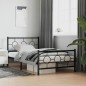 vidaXL Bettgestell mit Kopf- und Fußteil Metall Schwarz 107x203 cm vidaXL Bettgestell mit Kopf- und Fußteil Metall Schwarz 107x203 cm