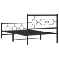 vidaXL Bettgestell mit Kopf- und Fußteil Metall Schwarz 107x203 cm vidaXL Bettgestell mit Kopf- und Fußteil Metall Schwarz 107x203 cm