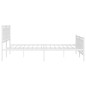 vidaXL Bettgestell mit Kopf- und Fußteil Metall Weiß 193x203 cm vidaXL Bettgestell mit Kopf- und Fußteil Metall Weiß 193x203 cm